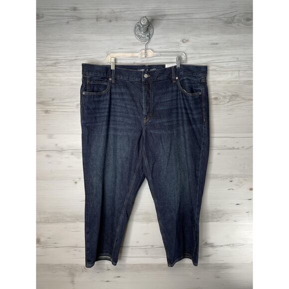 Old Navy Jeans Womens 20 Blue Denim High-Rise Slouchy Straight Button Fly Plus - Picture 1 of 13